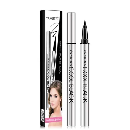 Waterproof Eyeliner Pencil - Flawless Creamy Gel Pen Stick, 24HR Long-Lasting, Smudge-Proof, Transfer-Proof, Gentle Vegan Silky Smooth Texture, Jet Black Unscented Cosmetic, Easy Apply for Adult Normal Skin, Single Item