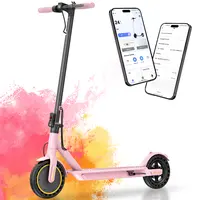 Rechargeable Foldable Electric Commuter Scooter for Teens (6 Years Above), 350W Motor, 8.5" Solid Tires, 19 MPH Top Speed, 16 Mi Max Range, Dual & Front Braking, LED Display, LED Lights, Lightweight Multifunctional Fitness Ride