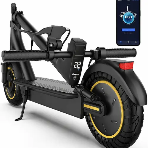 Multifunctional Compact Smart Drive High Performance Adult Motorized Scooter, 350W/500W Powerful Motor, Foldable Lithium Battery Commuter, 19/22MPH Top Speed, Bluetooth App Control, 8.5"/10" Puncture-Proof Tires, Dual Brakes, Brake Tail Light, 28 Mi Range