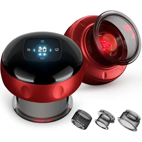 [Wavy Chic] Electronic Body Cupping Therapy Device - Portable Massagers with 6-Level Adjustable Suction Intensity, Handheld Back and Neck Care, At-Home Spa Relaxation & Stress-Relieving Muscle Circulation Booster