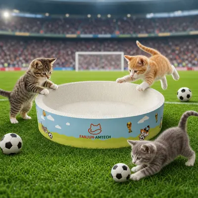 DealsForYouDays 2-in-1 Round Cat Scratcher Cardboard & Lounge Bed, Upgraded High-Density Corrugated Paper with Plant Fiber, Durable Scratching Pad for Indoor Cats Cat Furniture cool cat stuff cat stuff for indoor,summerwins Kitten Home