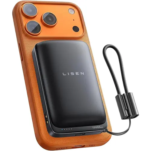 【Temperature Control】LISEN Qi2.2 25W Magsafe Power Bank, 65W USB C Fast Charging, 10000mAh Magnetic Wireless Portable Charger with Detachable Cable, Small Battery Pack Compatible with iPhone 15/16/17 toolupgrade techvibes