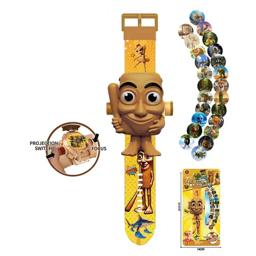 Tung Tung Tung Sahur Kids Digital Projector Watch with 24 Image Slides, Adjustable Character Strap