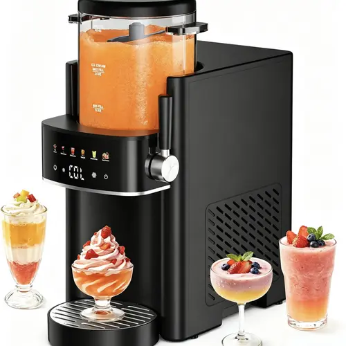 6-in-1 Countertop Ice Cream Maker - Margarita Machine, 15-min Chill, 40oz, No Ice Needed, Self-Freezing, 6 Preset Modes, Automatic Cleaning, Makes Slushies, Frappes, Smoothies, Backyard Party Ready, Ideal Gift,thanksgiving, blackfriday, christmas