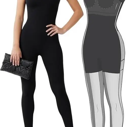 Popilush Shapewear Seamless Square Neck Tank Workout Jumpsuit Activewear Fitness Athletic Style Activewear-Live
