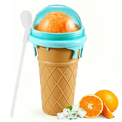 Slushie Maker Cup Best Gift– Drinkware, DIY Frozen Magic Squeeze Tool with Lid & Straw for Juice, Milk, Yogurt, Ice Cream, Cooling Gift for Friends Family, Slushy Maker Cup,dorm essentials,home essentials