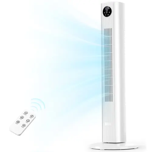 【New】Antarctic Star Smart Bladeless Standing Tower Fan - 32dB Silent High Velocity Adjustable Cooling Fan, 85° Oscillation, 12H Timer, Remote Control, 3 Speed Settings, for Bedroom, Cool Room Gadgets