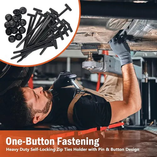 Nylon Plastic Quick Press & Lock Pin-and-Button Universal Cable Ties & Wire Clamps, 30/100pcs, Compact and Portable Automotive Parts for Car Repair, Craft Creations (Home Supplies Essential)