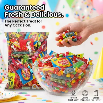 Ultimate Party Mix Assorted Individually Wrapped Candy - 2 lb Bulk Variety – Mixed Sweets for Parties, Candy Buffets, Goodie Bags, Gifting and Office Treats - Perfect Valentine's Day Gift