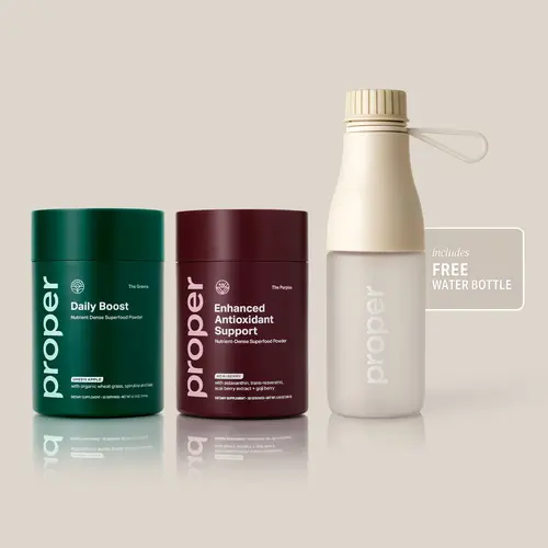 The Feel Good Superfood Duo for Daily Nutrition, Antioxidant & Digestive Support - 2 Superfood Powders + Water Bottle