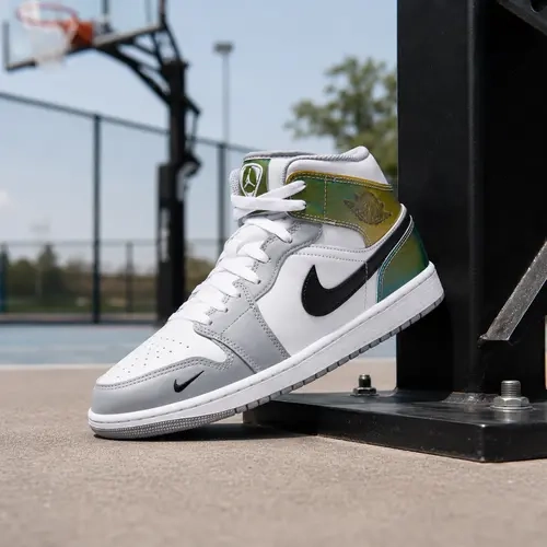 Jordan 1 Mid SE Multi-Color White Wolf Grey Men's IV2416-902 New Sneakers