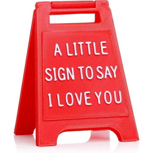 Mini Sign Decoration Anniversary Present - Premium Plastic Desk Sign, Solid Freestanding I Love You Block, Romantic Keepsake Gift for Boyfriend, Girlfriend, Wife, Fiancee, Birthday Christmas Wedding