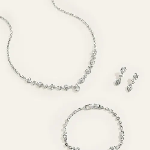 Azazie Crystal Vine Jewelry Set Rhinestone Statement Necklace and Earrings for Wedding Party Events sohochic