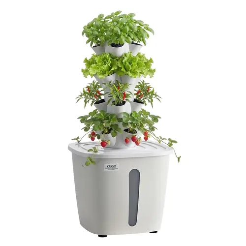VEVOR 4-Tier Vertical Hydroponic Planting Kit - Compact Vertical Grower for Home Growers, 20 Plant Pods, 20L Water Tank, Pump, Indoor Greenhouse Containers for Efficient Growing, Easy-to-Maintain Herbs, Vegetables Germination#SohoChic