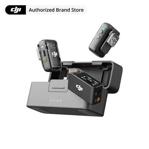 DJI Mic 2 Clip-On Cordless Mic - USB, High-Quality Audio, Ultralight Design, Adaptive Gain Boost, Intelligent Noise Cancelling, Dual-Band Anti-Interference, 32-Bit Float Internal Recording, Hands-Free for Cameras, iPhones, Android Devices, Vlog Setup