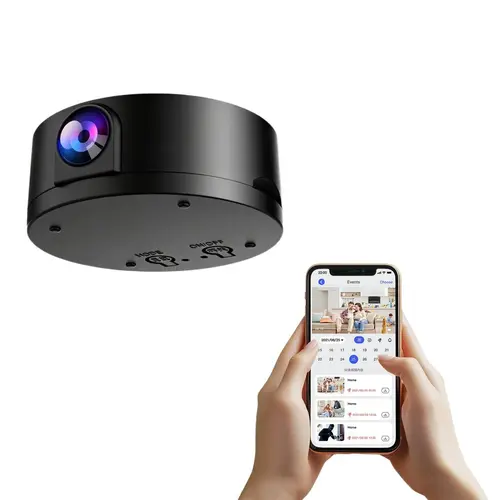 Indoor Wireless Wi-Fi Security Camera - Battery Powered, Compact, Built-in Batteries, Motion Sensor, Remote Playback, Continuous Recording Support, Monitoring, Portable Home Protection Smart Home Gadget