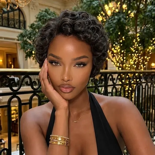 [New Arrival] Frodio Veralux™ Synthetic Fiber + Human Hair Short Curly Pixie Wig Layered | Glueless, Pre-Cut Lace, Beginner Friendly, Wear & Go#SohoChic