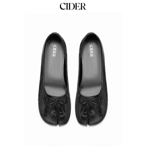 Cider BOWKNOT DECOR SPLIT TOE MARY JANE FLATS