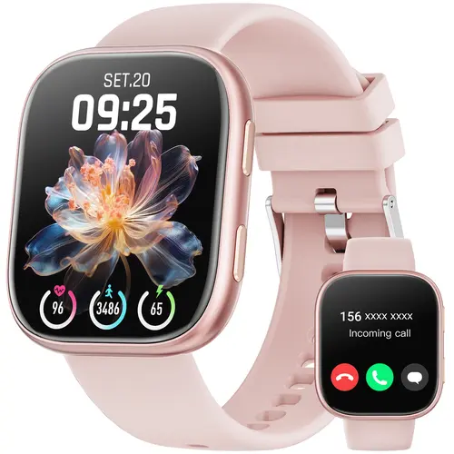 LBSAU 2026 New Chic Women's Smartwatch,Smartwatch With Calls Touchscreen Activity Watch   (Waterproof), Bluetooth, Call Reminders/Rejection, 100+ Sports Modes, DIY Dials, Message Alerts, Calorie Tracker, Android/iPhone Compatible,Pink, Gifts For Women