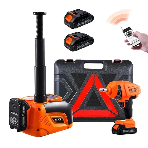 【Fallpicks】VEVOR Upgraded Wireless Design Jack + Wrench Tool Kit Set with 2000mAh Battery Charging, Remote Control, 5T Lift, 400N-m Bolt Torque, LED Lighting, Reflective Warning, Toolbox, Portable Mechanic Tool