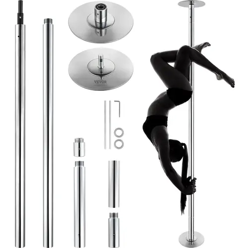 【Fallpicks】VEVOR 45mm Heavy-Duty Stainless Steel Professional Gymnastics Pole - Adjustable, Dual Mode Spinning-Static, Exercise Equipment with Extension Rods, Installation Manual, 200kg Capacity, Portable Removable Home Gym Kit