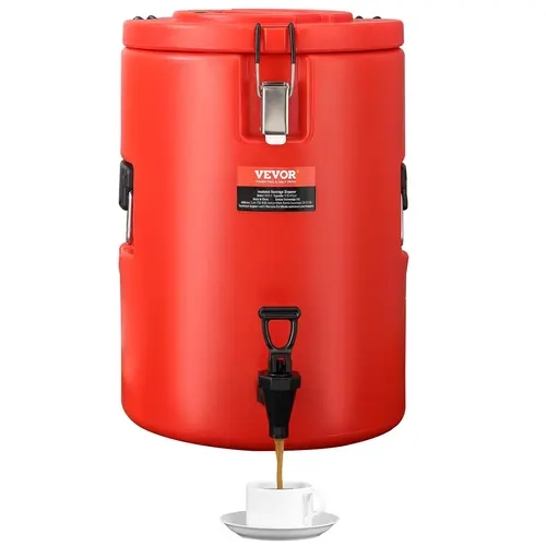 【Fallpicks】VEVOR Durable Dual-Layer Lightweight Stainless Steel Insulated Drink Dispenser, 4.5 Gal/17.2L Leakproof Seamless Hot & Cold Server with Ergonomic Spigot Handle, Food-Grade Cover, 6.6lb, Ideal for Coffee, Entertainment Venues, Business Owners