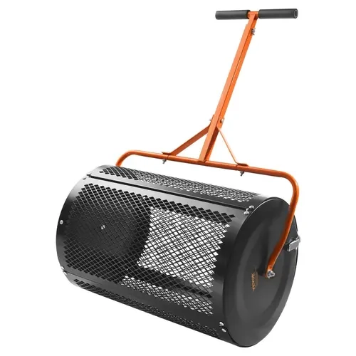 【Fallpicks】VEVOR 24" Width Powder-Coated Steel Mesh Basket Compost Spreader, 3-Height Adjustable T-Shaped Handle, Side Gate Lock for Even Seed Spread, Rust-Resistant Finish, 107cm Height Option, Lawn Seeding Tool