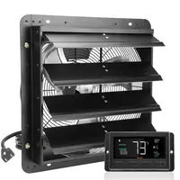 【Fallpicks】VEVOR 16-in Corrosion-Resistant Wall Mount Shutter Exhaust Fan, 2650 CFM EC-Motor, 10-Speed Control, Temp/Hum Triggers, 120V 70W ETL Listed Metal Frame, for Greenhouses, Garage, Chicken Coops (15-in/18.9-in, With/Without Controller, Adjustable)