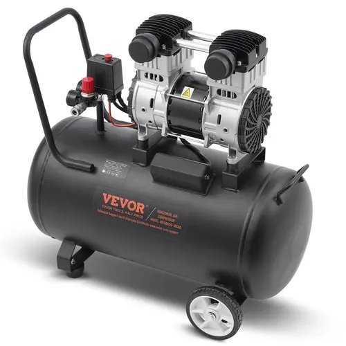 VEVOR Oil-Free Compact Portable Air Compressor, Rust-Resist 3-Layer Steel Tank, 78db Quiet Run, Max 125 PSI, Cooling Fan, Silicone Parts, Tools for Mechanics, for Auto Repair, Home DIY Projects
