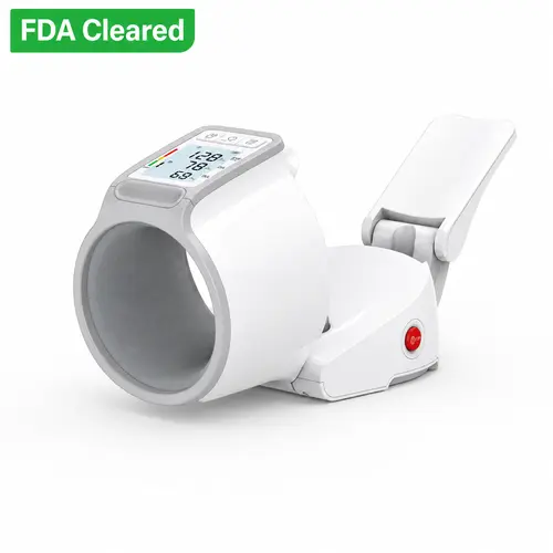 Digital BP Machine Upper Arm Cuff Monitor - Healthcare, Home Use, Health Monitoring, 1-Touch Automatic Cuff Expands (7.1"-16.5"), Large Backlit LCD, Dual User 99x2 Memory, Pearl Color, Hypertension Awareness