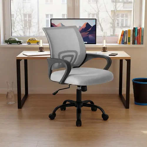Office Chair - Ergonomic Mesh Desk Chair with Lumbar Support, Height Adjustable Swivel Computer Chair with Armrests, 250 LBS Capacity for Home Office Study Conference Room