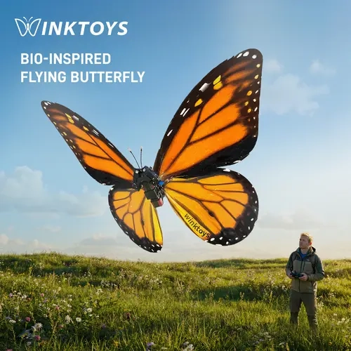 Bio-Inspired Flying Butterfly,winktoy Remote Control Realistic Butterfly with Flapping Wings,Bionic Flight Technology, Monarch Butterfly Design,Luxury Tech Gift, Decorative Display, Perfect for Spring Outings,outdoor fun,Party Toy,Cool Gifts