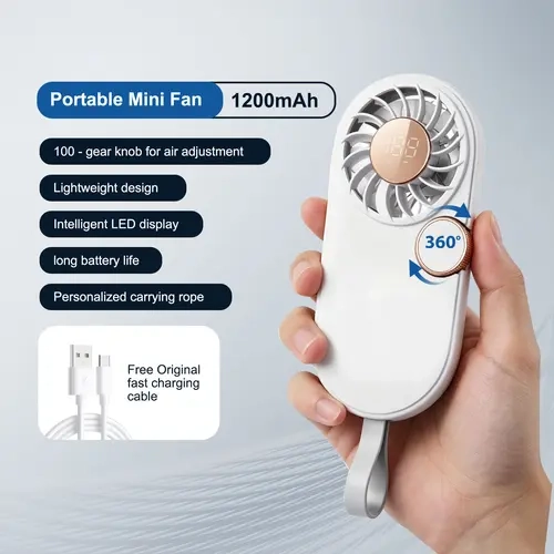 【Handheld X90 Portable】 Fan with Decorative Stickers, Foldable Knob High-Speed Mini Fan, 200 Adjustable Speed Settings, Cute DIY Sticker Design, Ideal Summer Toy for Kids Outdoor Sports Concerts