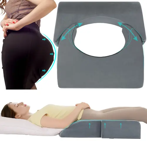 Adjustable Size BBL Post-Surgery Recovery Cushion - High-Density Foam Supportive Chair Pillow with Hole, Dark Grey Healing Aid for Resting
