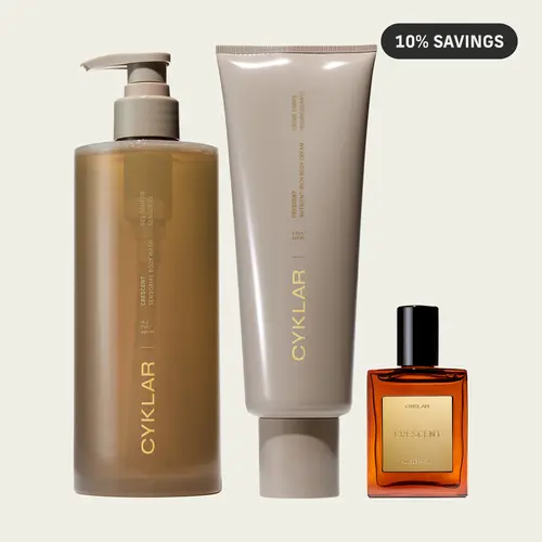 Crescent Body Care Essentials Set - Sensorial Body Wash, Nutrient-Rich Body Cream & Perfume Oil