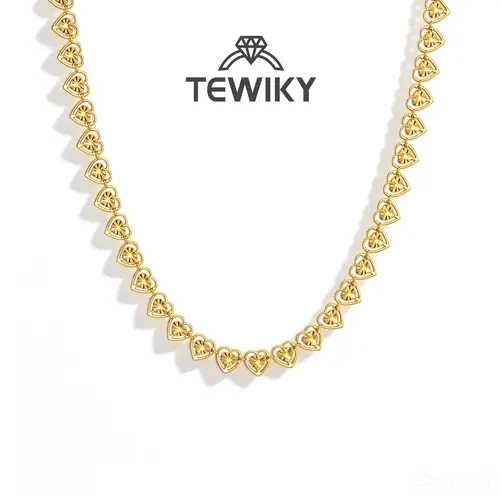 TEWIKY 14K Gold Plated 6mm Laser Cut Hollow Heart Necklace, Women's Fashion Jewelry Accessory, Unique Hollow Heart Design, Suitable for Wearing on Various Occasions