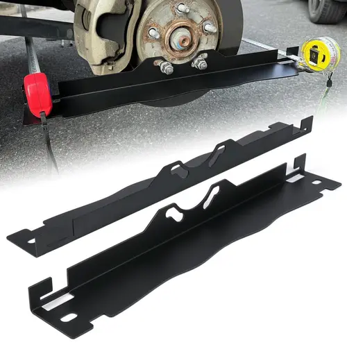 Heavy Duty Steel 2 Wheel Alignment Kit - 5.4lb Automotive Maintenance Tools with 3m Tape Measures, Toe Alignment Plates, Z-Shaped Lug Nut Slots, Tire Tools for High-Low Chassis Car Repair