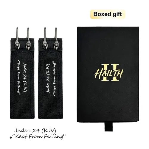HAILTH Unisex Elastic Buckleless Belt - Bible Verse Printed, Low-Profile Invisible Hook, Easy Adjustable Multi-Size, Luxury Gift Box, for Casual Occasions (Fashion Accessories Belts)