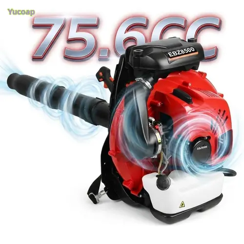 YUCOAP 75.6CC 2-Stroke Backpack Leaf Blower, 850CFM 200MPH High Power Gas Blower For Leaves Snow Yard Outdoor Cleaning steel wire trimmer head upside