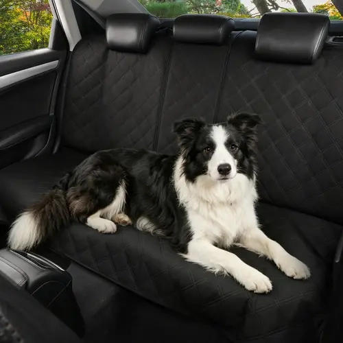 EKR Pet Car Seat Cover - Waterproof, Scratch-Resist Pad, Odor Control, Easy Clean, Non-Slip, Full Rear Coverage, Center Armrest Compatible, Dirt Protection, Non-Toxic Materials, Machine Washable, Fits Most Sedans, SUVs, Trucks, Minivans, Father's Day Gift