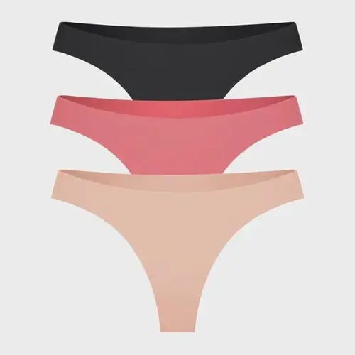 SHAPELLX AirWear Seamless Comfort Panty Set - Women's Seamless Underwear Thongs, Soft Panties, Office Wear, Easy On/Off, Exceptional Hand Feel