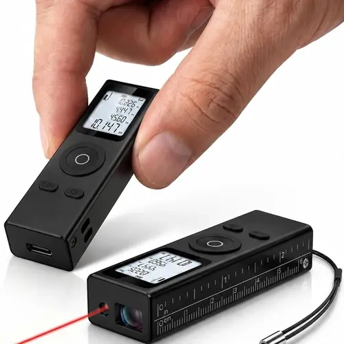 Cooper Cases Compact Electronic Laser Rangefinder - Toolbox-Ready 30m Digital Measuring Tool with 2mm Accuracy, Area-Volume Calculations, Continuous/Indirect Measurements, Front/Rear Reference Switching, Multiple Modes for Furniture Setup, Home Projects