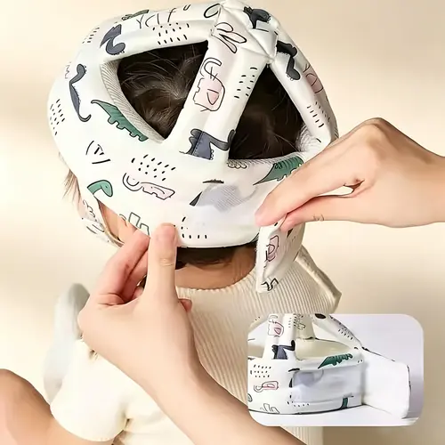 Unisex Toddler Hats Head Protector - 1-Piece Cap with Cartoon Characters, Playful Touch, Fun Charm, Adjustable for 6-9/6-24 Months, Outdoor Play Safety Gear, Ideal Halloween Gift to Enhance Walking Experience