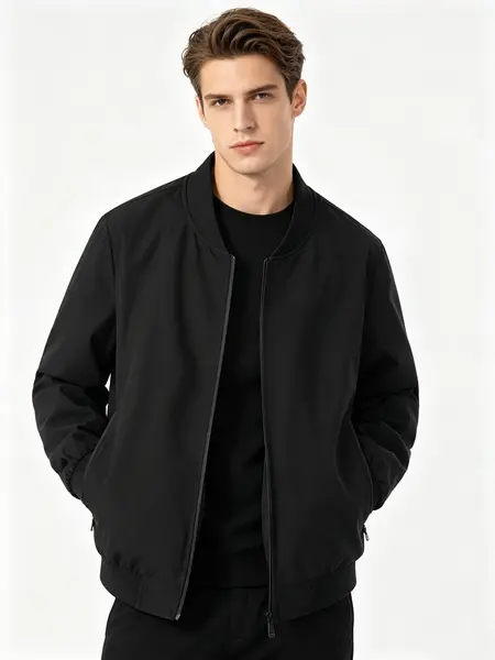 New for Autumn Men’s Flight Jacket — Stand Collar Zip Baseball Jacket, lightweight and windproof, a versatile everyday outerwear option suitable for both business casual and casual wear.
