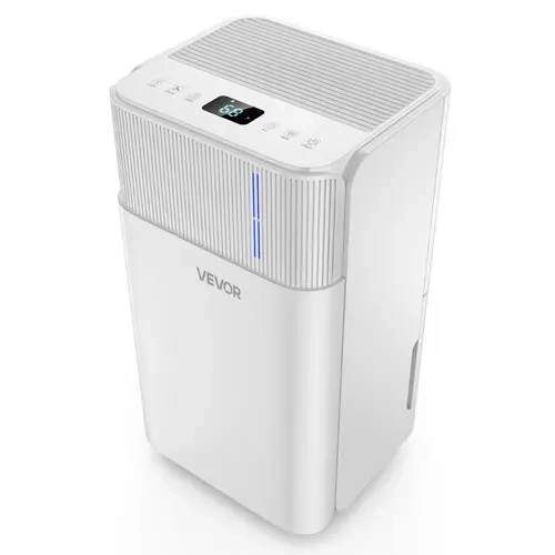 VEVOR 30-Pint Dehumidifier, Automatic Touch LED Display, 38dB Sleep Mode Quiet Run, Smart Humidity Control, Water Draining Hose, for Homes/Wareh, White Household Commercial Industrial Use