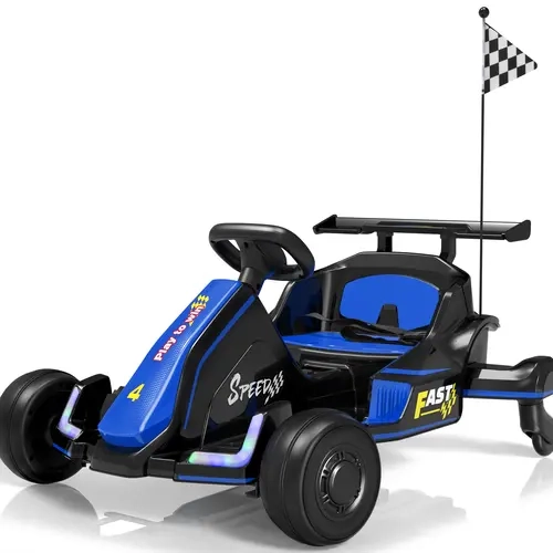 Segmart 12V Kids Electric Go Kart for Ages 4+, Drift Go Cart with Music & LED Lights, Drifting Car with Swivel Rear Wheels, Adjustable Seat Belt, Outdoor Ride on Toys for Boys and Girls