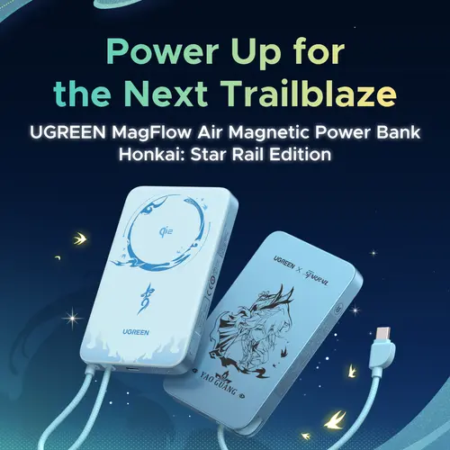 [LIVE ONLY]UGREEN MagFlow Air Magnetic Power Bank Honkai: Star Rail Edition Qi2 Certified 15W Fast Charging Wireless Battery Pack Slim 10000mAh Magsafe Portable Charger with 30W USB-C,5000mAh 15W Power Bank for iPhone 17/16/15/14/13/12 Series, Magnetic Po