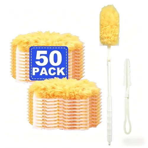 50Pcs Heavy Duty Unscented Disposable Duster Replacement Heads for Swiffer Duster, 5x Absorbent Daily Household Cleaning Tool