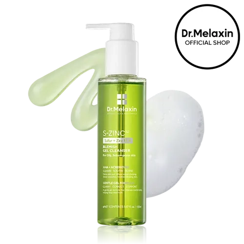 [Dr.Melaxin Official] S-ZINC Blemish Gel Cleanser, Sulfur, Zinc PCA, AHA BHA, Sebum Control, Acne Breakout Care, Pore Deep Cleansing