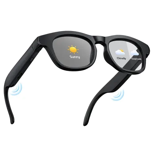 Seenda YJ012 Unisex Adults AI Powered Intelligent AI Smart Glasses with Photochromic Lenses - Open-Ear Sound, Bluetooth Audio, Hands-Free Calls, Remote Camera Shutter, 35g Lightweight, USB-C, Casual/Work Use, Lithium Ion Batteries Included, for Commuters